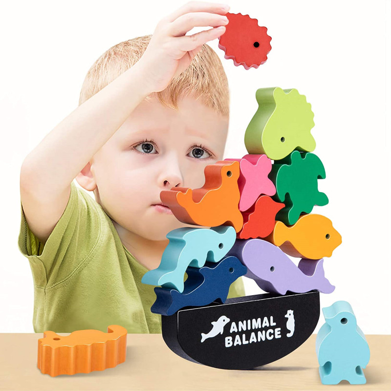Board Game Ideas - New Children Montessori Wooden Animal Balance