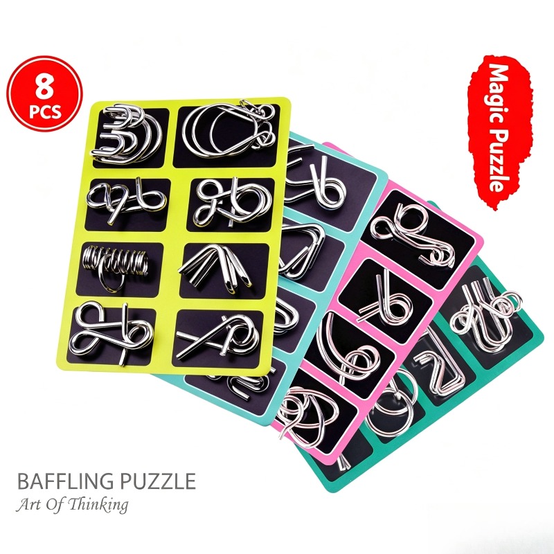 8 Pieces Metal Puzzle Set Clas - đánh giá và giá Board Game Ideas