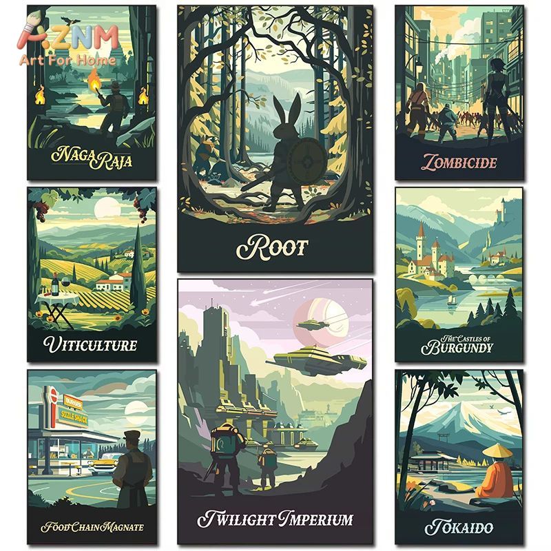 AZNM Retro Board Game Art Canv - đánh giá và giá Board Game Print