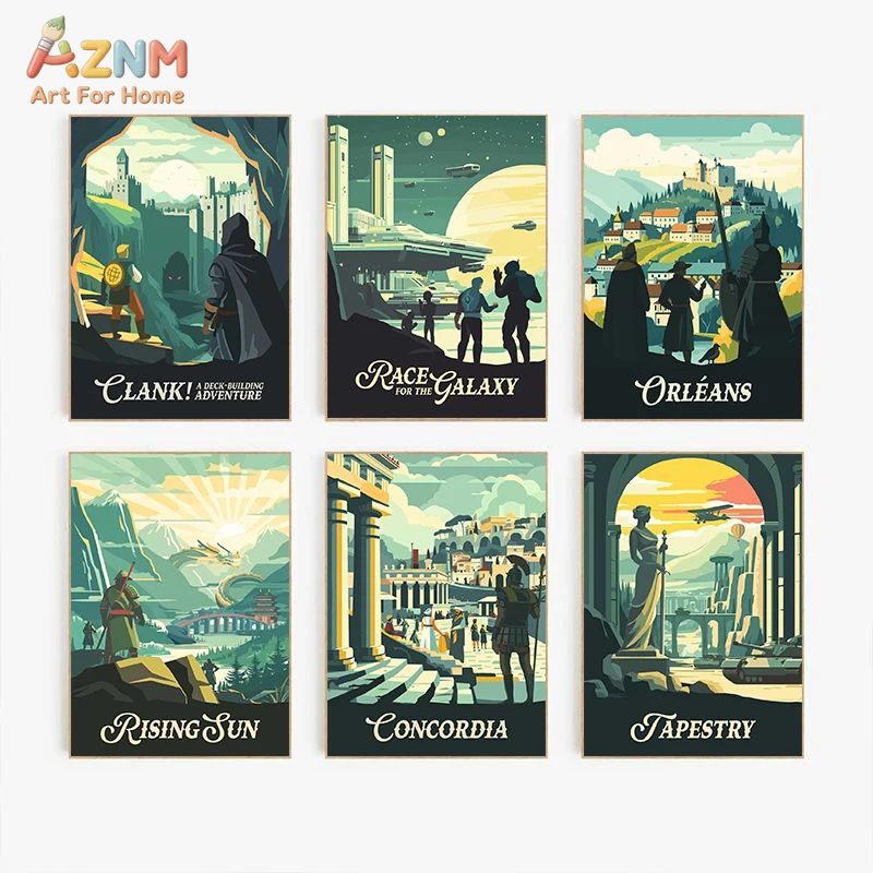 AZNM Retro Board Game Art Canv - đánh giá và giá Board Game Print