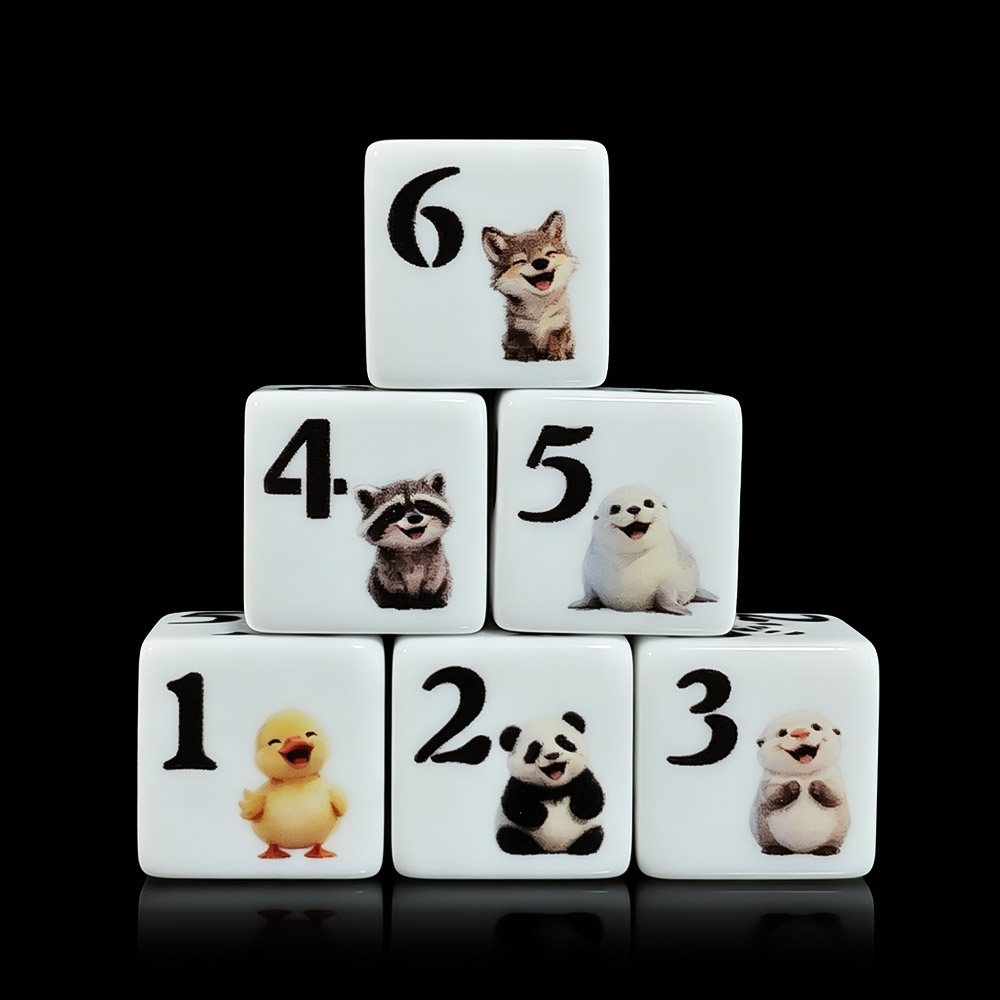 12Pcs 16MM D6 Acrylic Printed  - đánh giá và giá Board Game Print