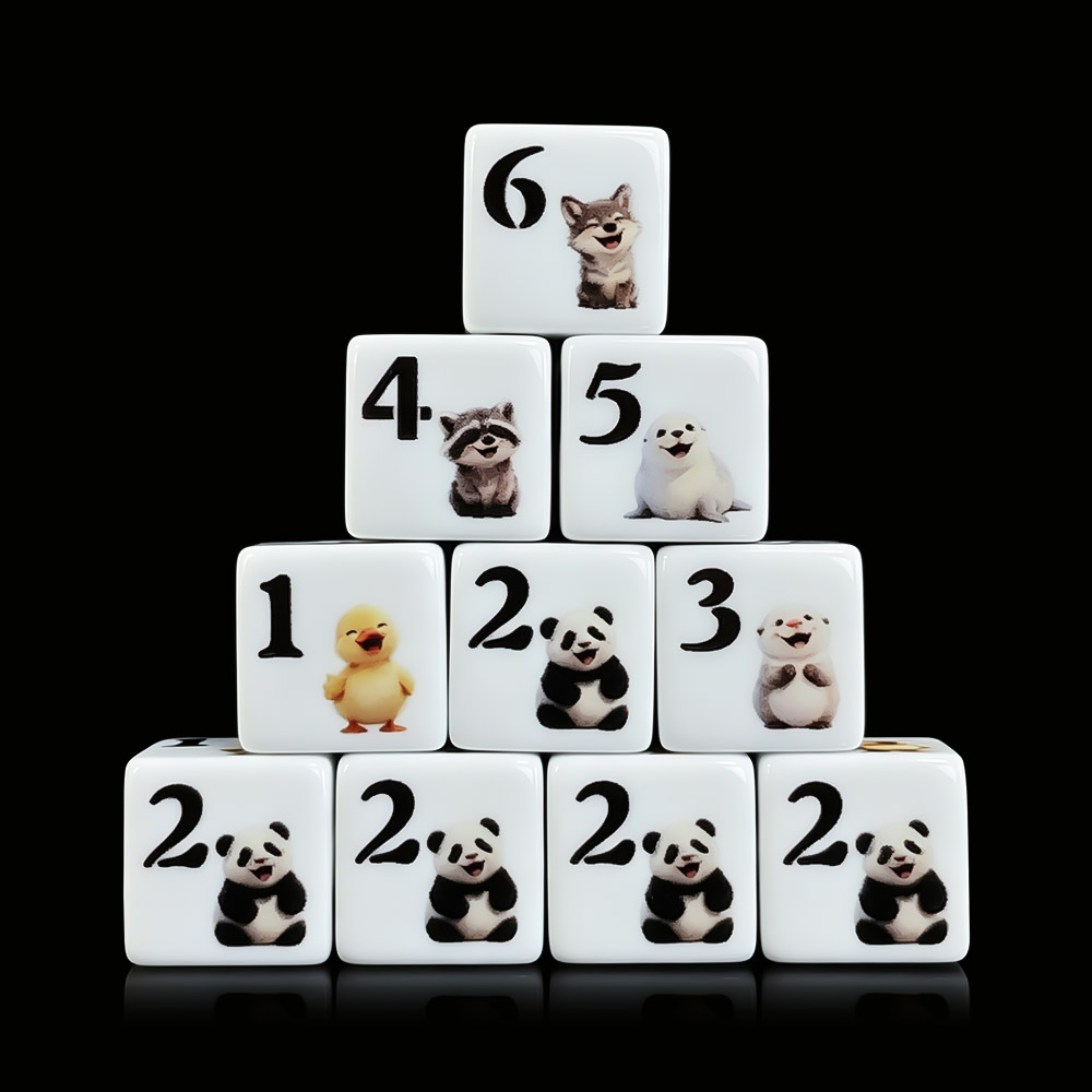 12Pcs 16MM D6 Acrylic Printed  - đánh giá và giá Board Game Print