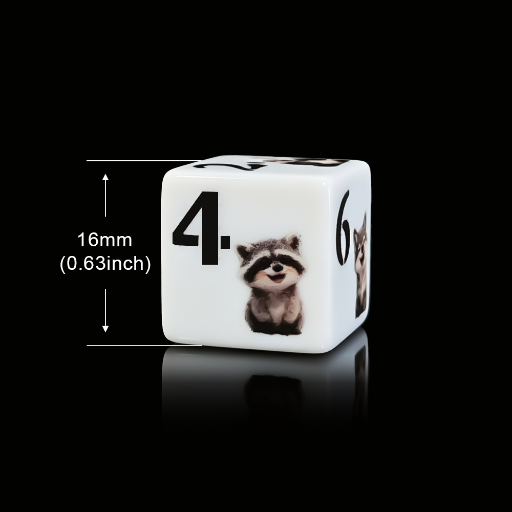 12Pcs 16MM D6 Acrylic Printed  - đánh giá và giá Board Game Print
