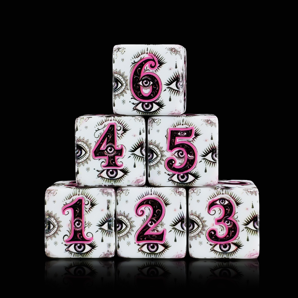 12Pcs 16MM D6 Acrylic Printed  - đánh giá và giá Board Game Print